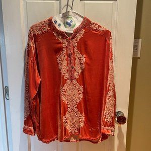 Johnny Was Velvet Embroidered Tunic
